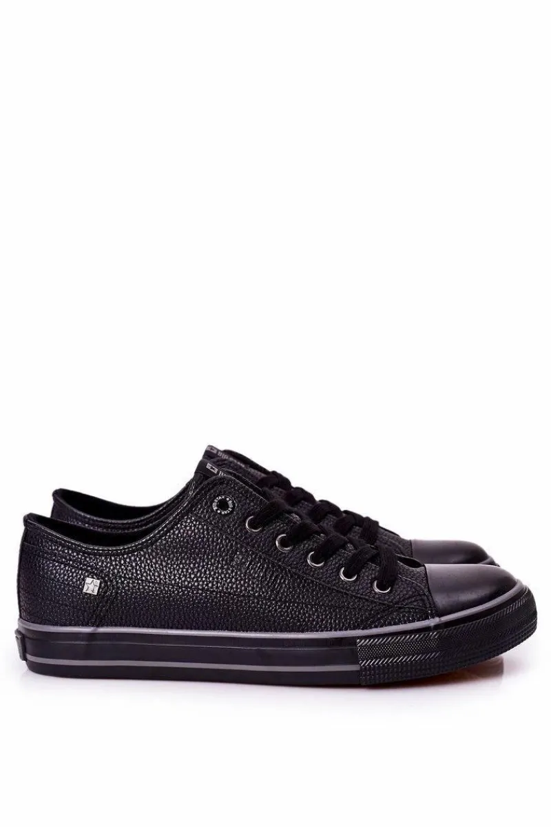 Trampki Męskie Big Star|Trampki Niskie>Big Star Shoes Męskie Skórzane Trampki Big Star II174002 Czarne