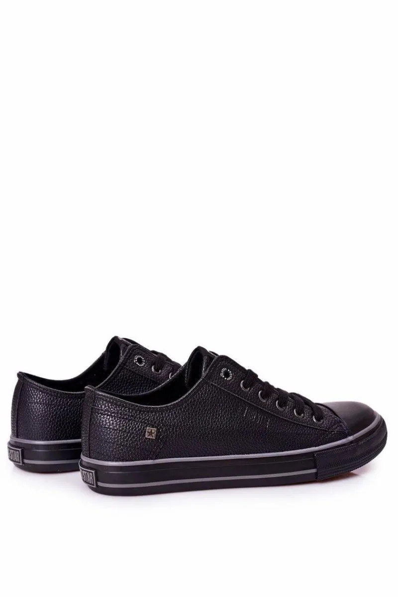 Trampki Męskie Big Star|Trampki Niskie>Big Star Shoes Męskie Skórzane Trampki Big Star II174002 Czarne