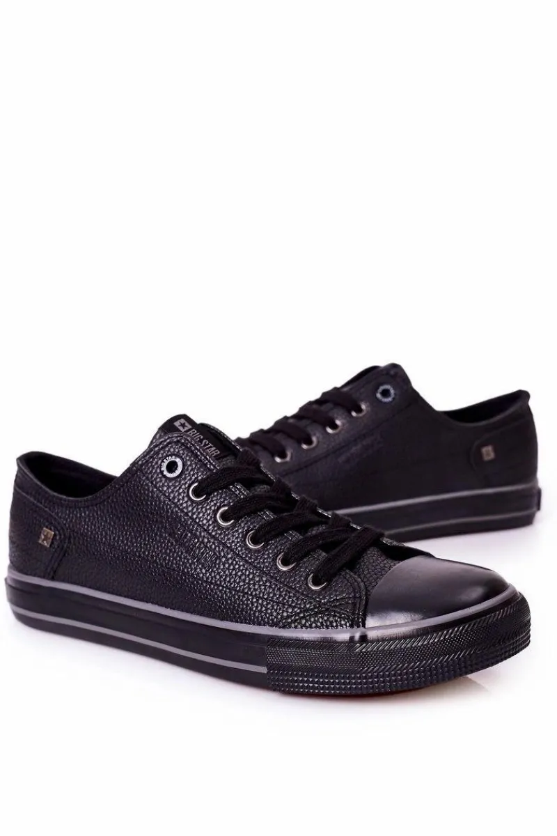 Trampki Męskie Big Star|Trampki Niskie>Big Star Shoes Męskie Skórzane Trampki Big Star II174002 Czarne
