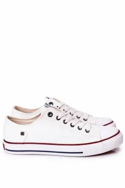 Discount Big Star Shoes Męskie Skórzane Trampki Big Star II174001 Białe