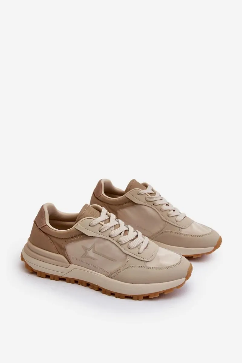 Clearance Big Star Shoes Męskie Sneakersy Big Star NN174067 Memory Foam System Beżowe Beżowy