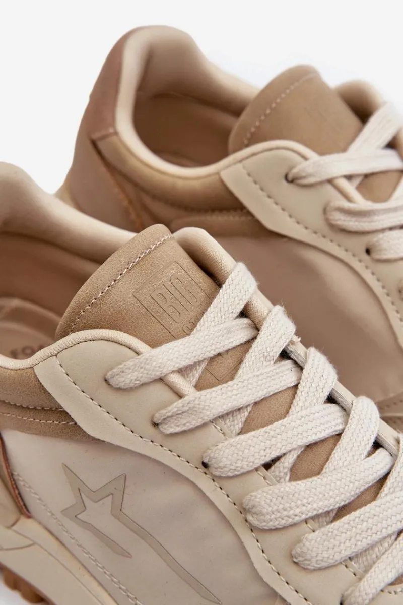 Clearance Big Star Shoes Męskie Sneakersy Big Star NN174067 Memory Foam System Beżowe Beżowy