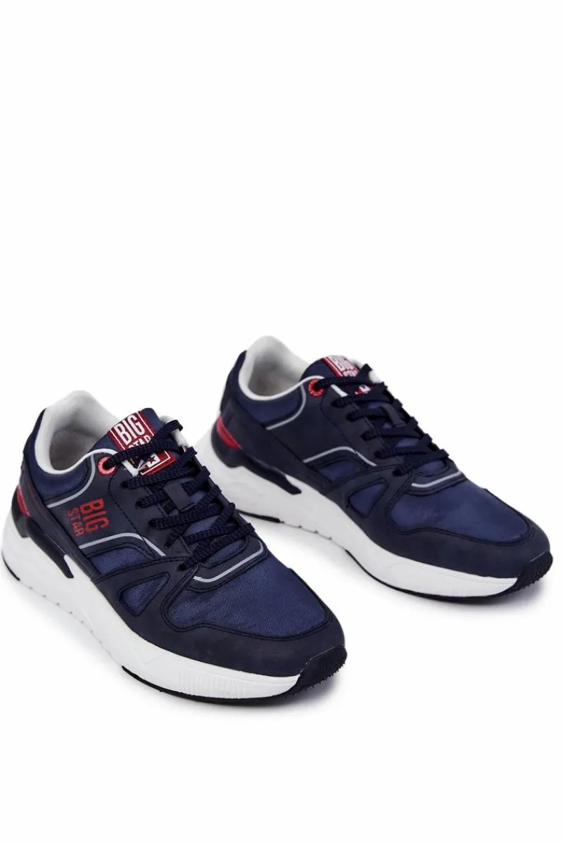Obuwie Sportowe Męskie>Big Star Shoes Męskie Sneakersy Big Star JJ174277 Granatowe