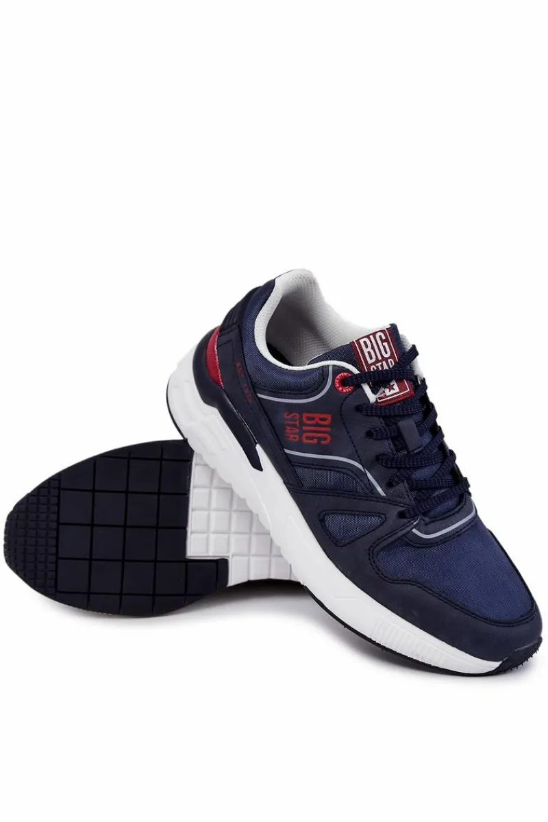 Obuwie Sportowe Męskie>Big Star Shoes Męskie Sneakersy Big Star JJ174277 Granatowe