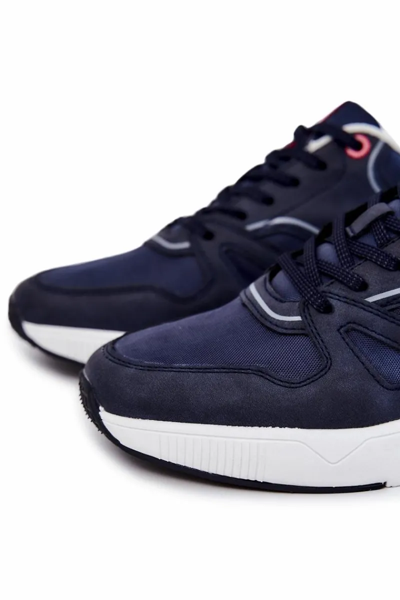 Obuwie Sportowe Męskie>Big Star Shoes Męskie Sneakersy Big Star JJ174277 Granatowe