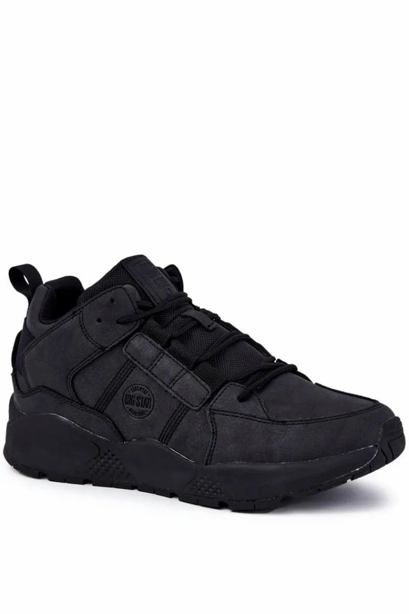 Obuwie Sportowe Męskie>Big Star Shoes Męskie Sneakersy Buty Sportowe Big Star KK174247 Czarne