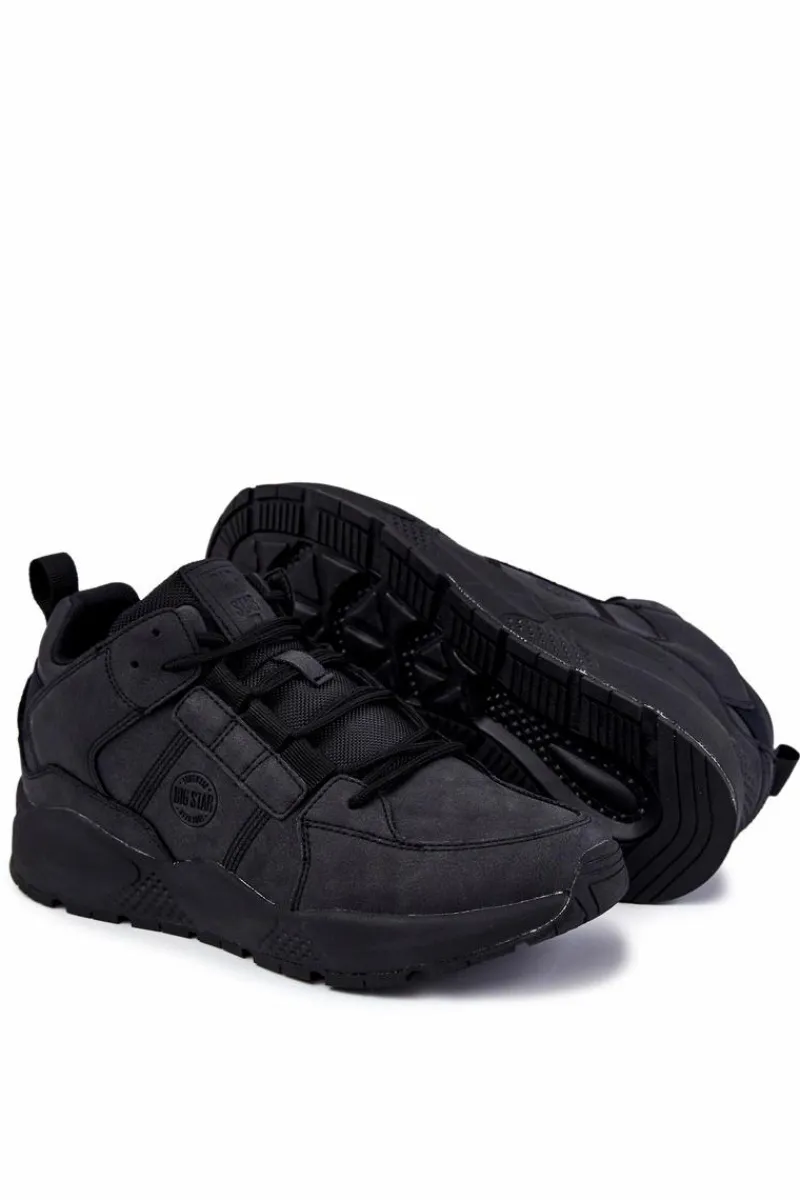 Obuwie Sportowe Męskie>Big Star Shoes Męskie Sneakersy Buty Sportowe Big Star KK174247 Czarne