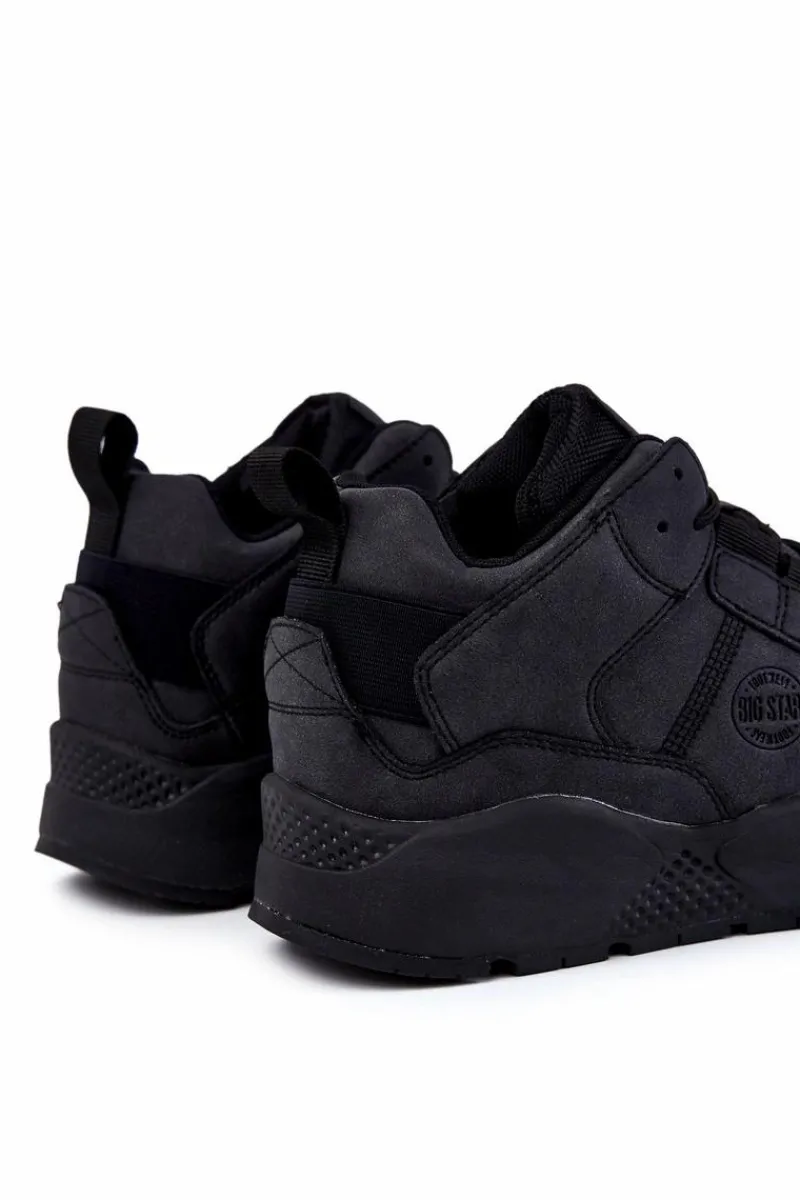 Obuwie Sportowe Męskie>Big Star Shoes Męskie Sneakersy Buty Sportowe Big Star KK174247 Czarne