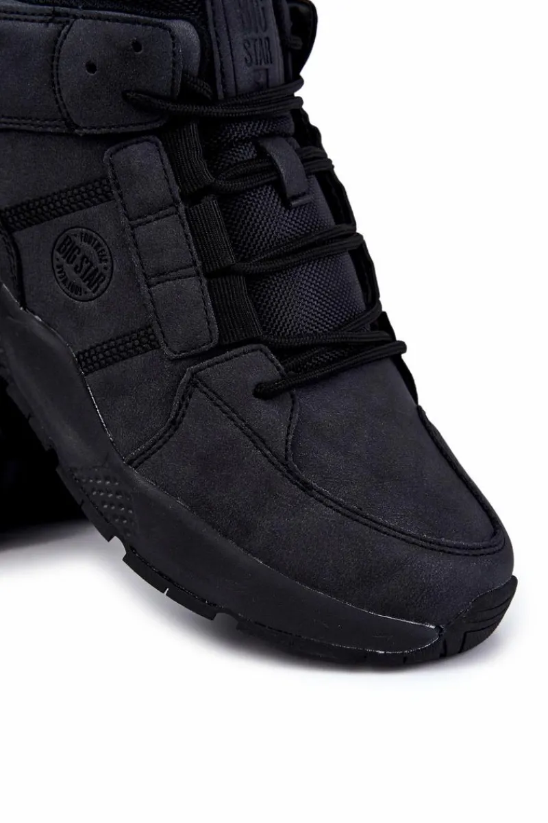 Obuwie Sportowe Męskie>Big Star Shoes Męskie Sneakersy Buty Sportowe Big Star KK174247 Czarne