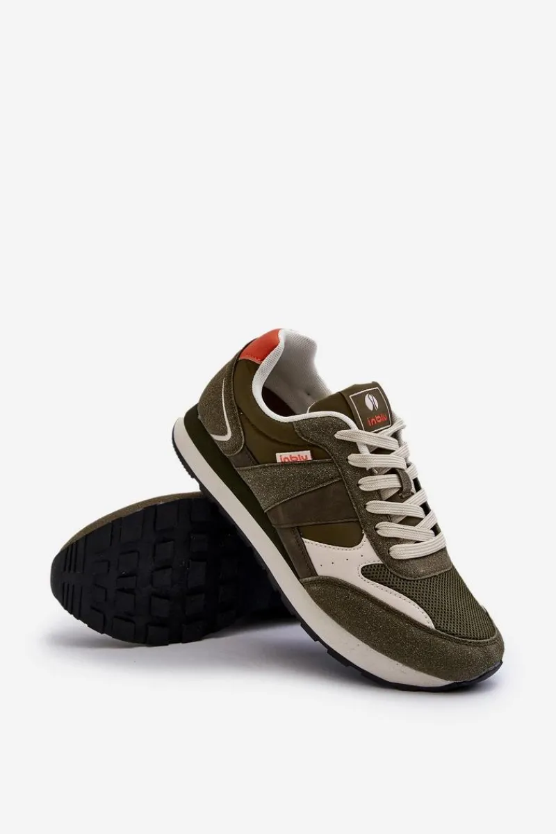Obuwie Sportowe Męskie>INBLU Męskie Sneakersy IU000005 Ciemnozielone