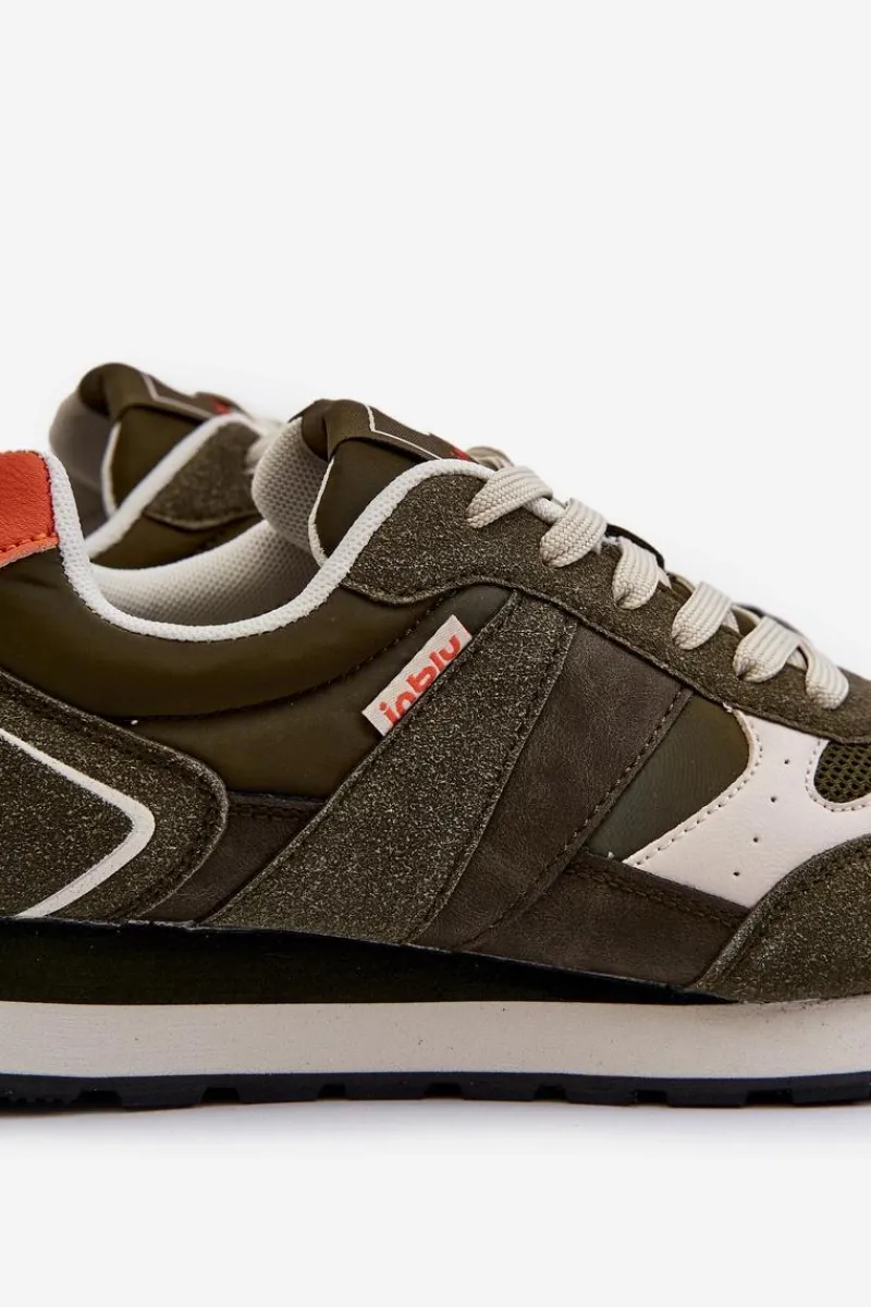 Obuwie Sportowe Męskie>INBLU Męskie Sneakersy IU000005 Ciemnozielone