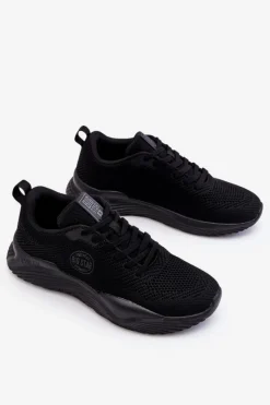 Obuwie Sportowe Męskie>Big Star Shoes Męskie Sneakersy Memory Foam Big Star LL174248 Czarne Czarny