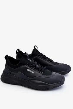 Obuwie Sportowe Męskie>Big Star Shoes Męskie Sneakersy Memory Foam System Big Star LL174149 Czarne