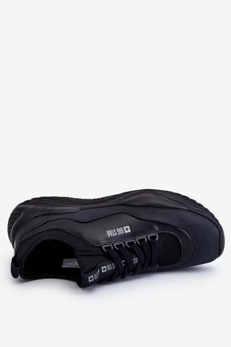 Obuwie Sportowe Męskie>Big Star Shoes Męskie Sneakersy Memory Foam System Big Star LL174149 Czarne