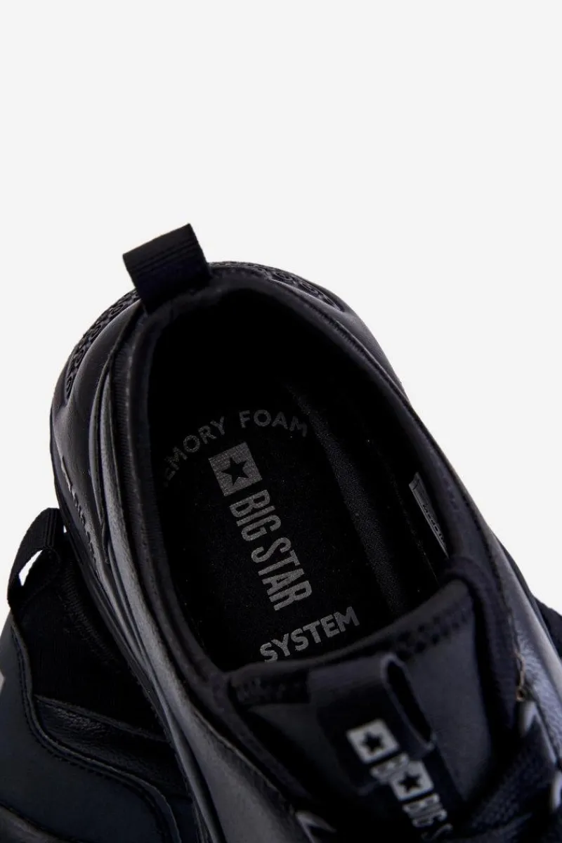 Obuwie Sportowe Męskie>Big Star Shoes Męskie Sneakersy Memory Foam System Big Star LL174149 Czarne