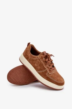 Online Big Star Shoes Męskie Sneakersy Na Platformie Zamszowe Big Star OO174014 Brązowe Brązowy