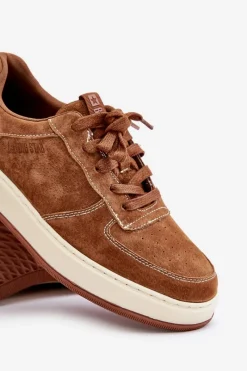 Online Big Star Shoes Męskie Sneakersy Na Platformie Zamszowe Big Star OO174014 Brązowe Brązowy