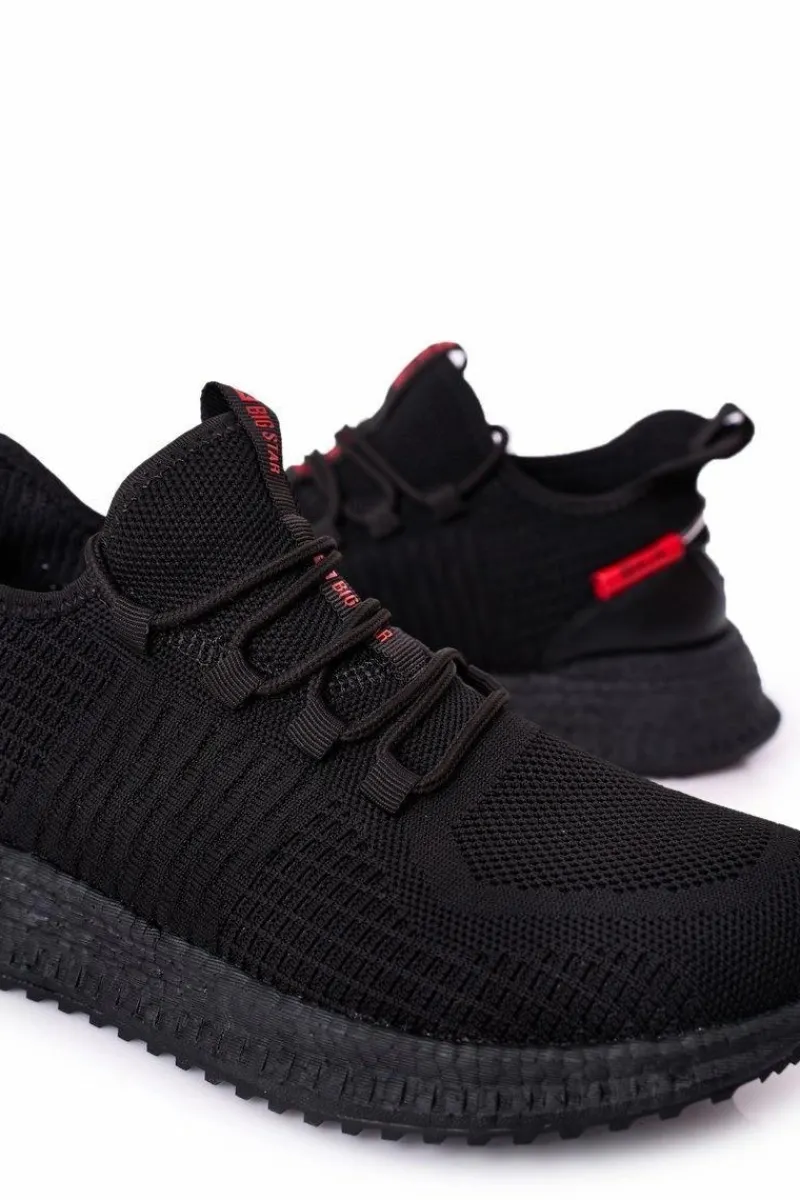 Trampki Męskie Big Star|Obuwie Sportowe Męskie>Big Star Shoes Męskie Sportowe Buty Big Star HH174273 Czarne