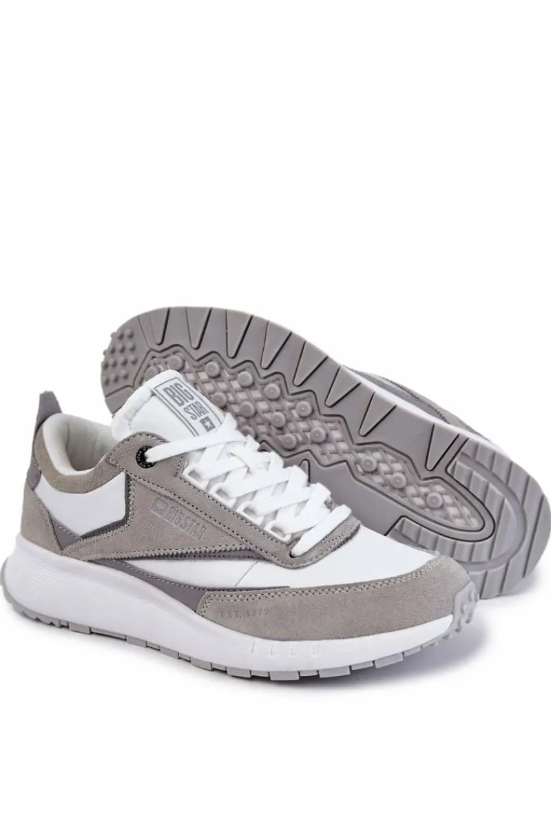 Online Big Star Shoes Męskie Sportowe Buty Big Star KK174021 Biało-Szare
