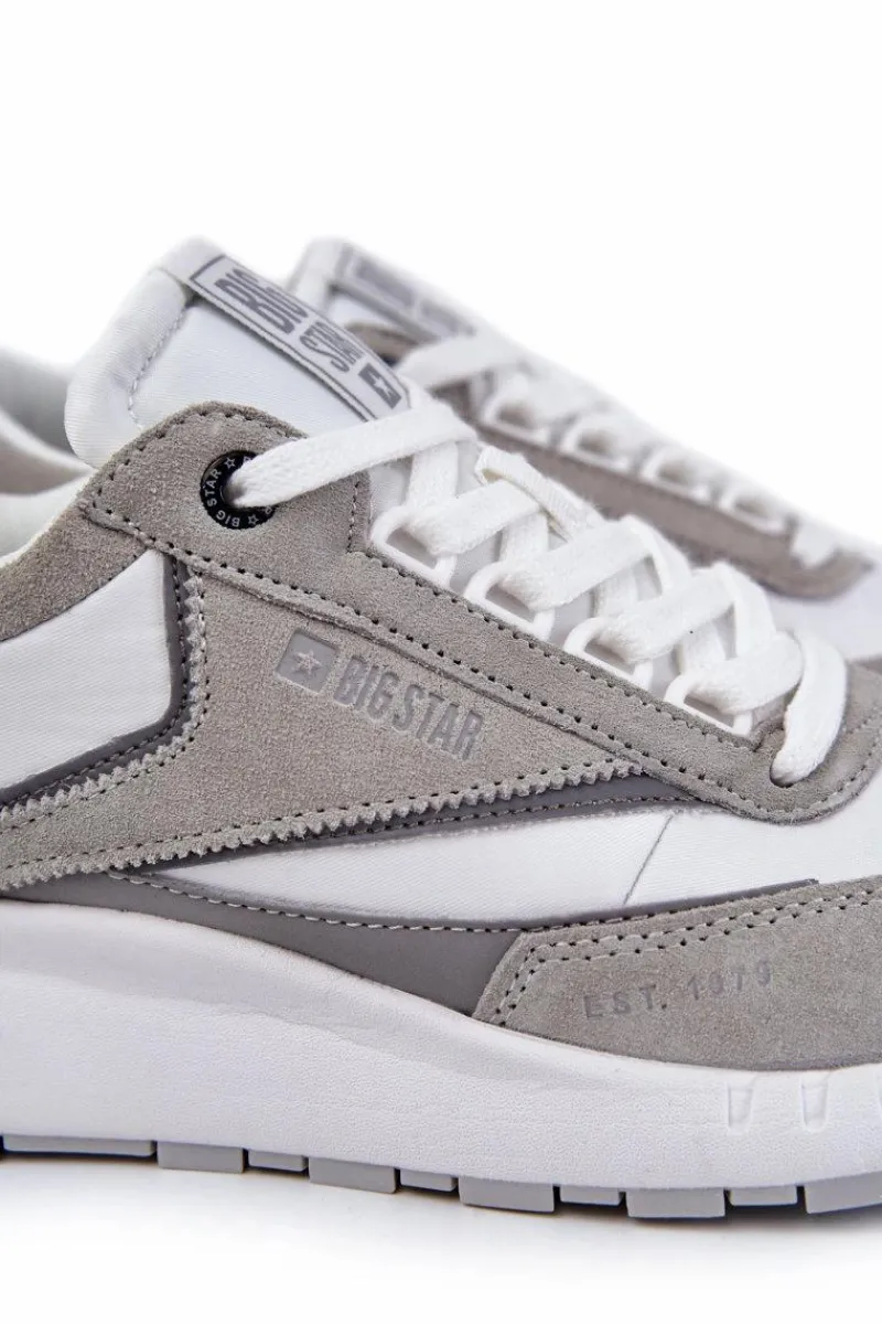 Online Big Star Shoes Męskie Sportowe Buty Big Star KK174021 Biało-Szare