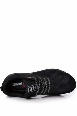 Trampki Męskie Big Star|Obuwie Sportowe Męskie>Big Star Shoes Męskie Sportowe Buty Memory Foam Big Star HH174141 Czarne