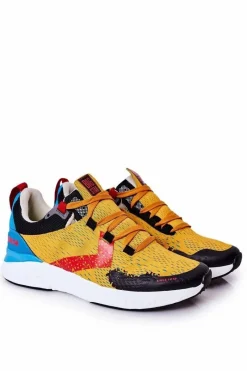 Trampki Męskie Big Star|Obuwie Sportowe Męskie>Big Star Shoes Męskie Sportowe Buty Memory Foam Big Star HH174237 Pomarańczowe