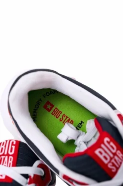 Sale Męskie Sportowe Buty Memory Foam Big Star HH174207 Granatowo-Białe Męskie Trampki Męskie Big Star|Obuwie Sportowe Męskie