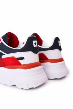 Sale Męskie Sportowe Buty Memory Foam Big Star HH174207 Granatowo-Białe Męskie Trampki Męskie Big Star|Obuwie Sportowe Męskie