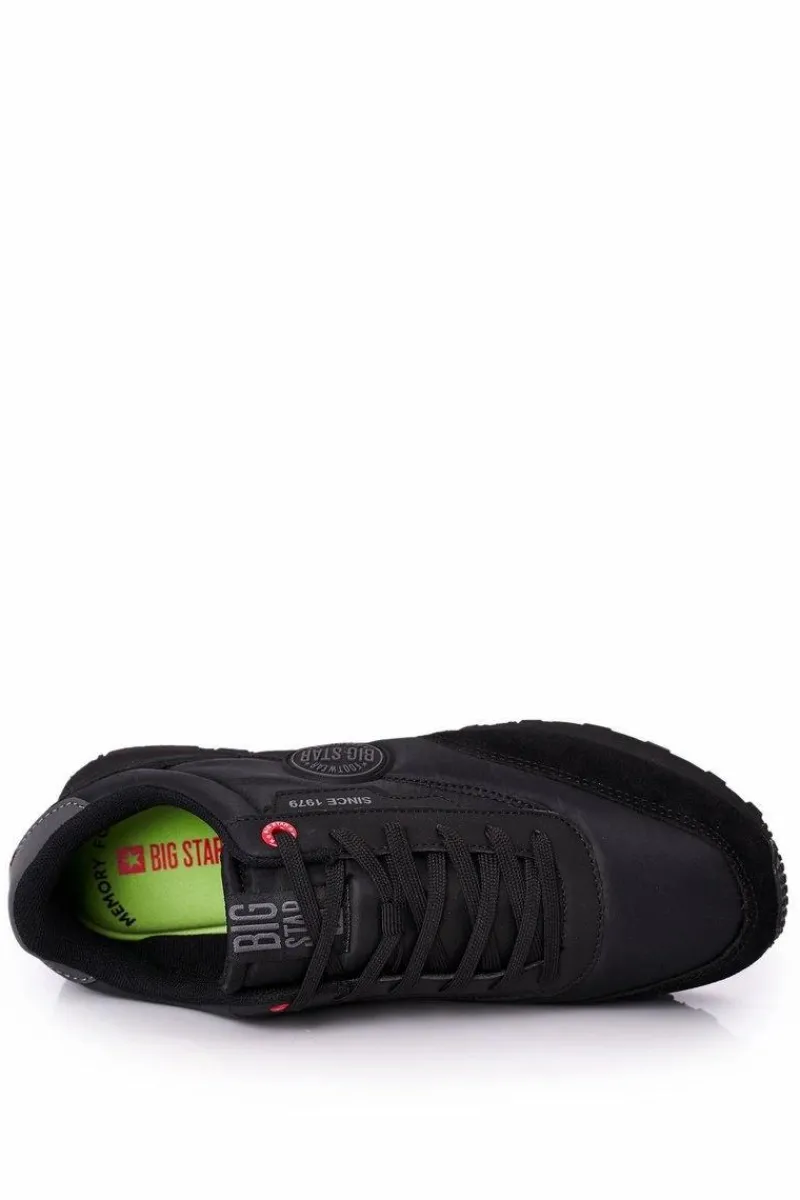 Big Star Shoes Męskie Sportowe Buty Memory Foam Big Star HH174250 Czarne