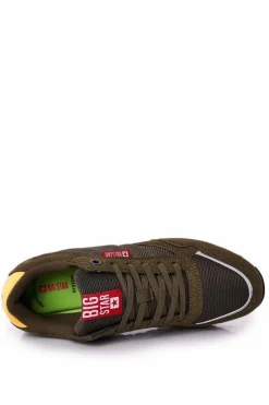 Clearance Męskie Sportowe Buty Memory Foam Big Star FF174209 Zielone Męskie Trampki Męskie Big Star|Obuwie Sportowe Męskie