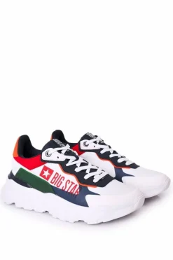 Sale Big Star Shoes Męskie Sportowe Buty Memory Foam Big Star HH174208 Biało-Granatowe