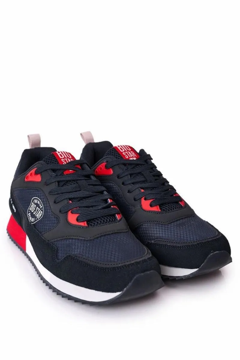 Online Big Star Shoes Męskie Sportowe Buty Memory Foam Big Star HH174240 Granatowe