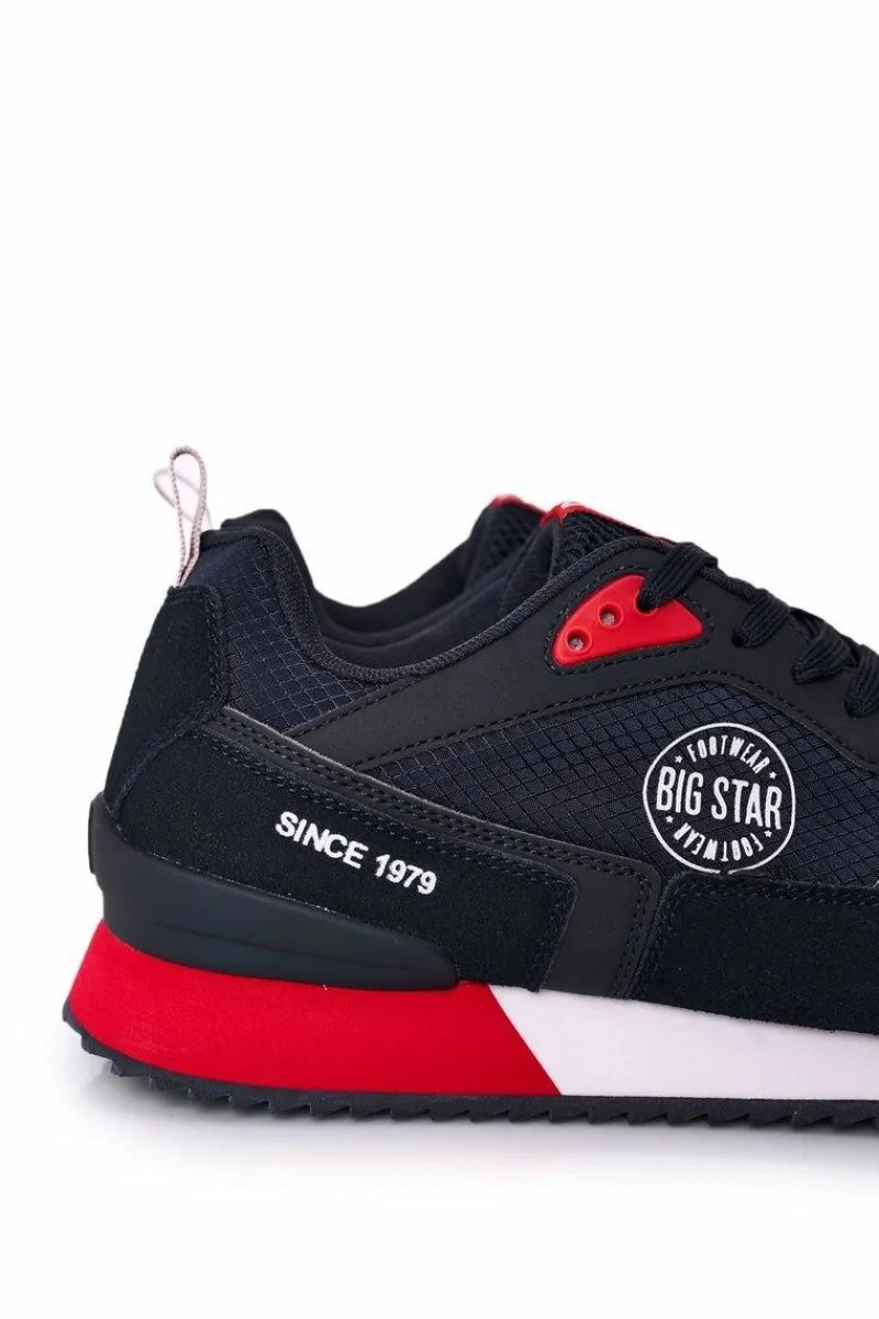 Online Big Star Shoes Męskie Sportowe Buty Memory Foam Big Star HH174240 Granatowe