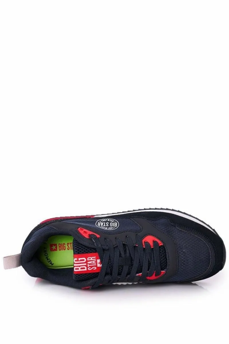 Online Big Star Shoes Męskie Sportowe Buty Memory Foam Big Star HH174240 Granatowe
