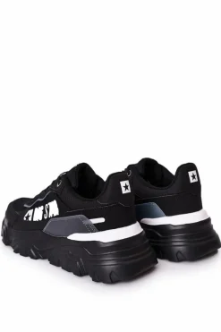 Trampki Męskie Big Star|Obuwie Sportowe Męskie>Big Star Shoes Męskie Sportowe Buty Memory Foam Big Star HH174209 Czarno-Niebieskie