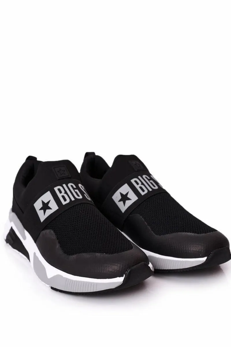 Sale Big Star Shoes Męskie Sportowe Buty Slip-On Memory Foam Big Star HH174148 Czarne