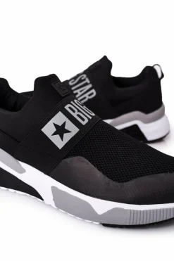 Sale Big Star Shoes Męskie Sportowe Buty Slip-On Memory Foam Big Star HH174148 Czarne