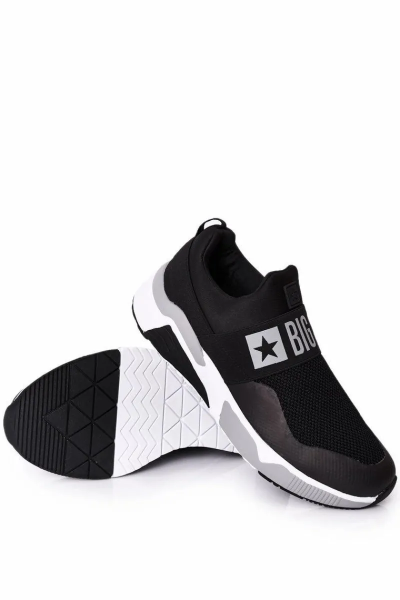 Sale Big Star Shoes Męskie Sportowe Buty Slip-On Memory Foam Big Star HH174148 Czarne