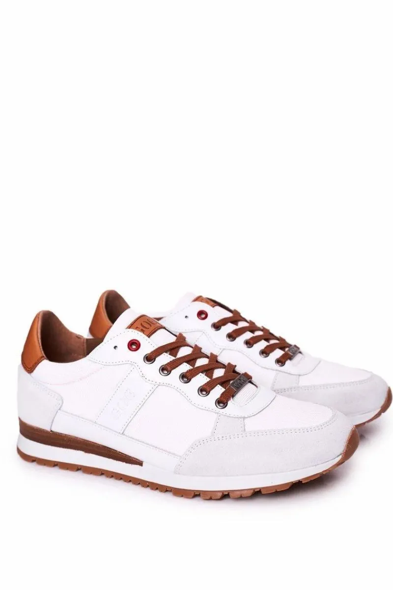 New GOE Męskie Sportowe Buty Sneakersy HH1N4054 Białe