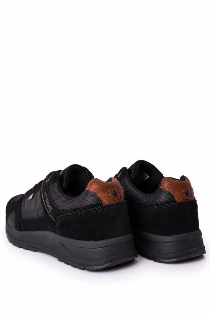 Obuwie Sportowe Męskie>Evento Męskie Sportowe Buty Sneakersy Czarne Fabian