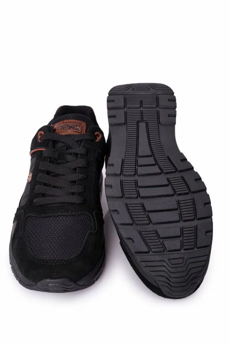 Obuwie Sportowe Męskie>Evento Męskie Sportowe Buty Sneakersy Czarne Fabian