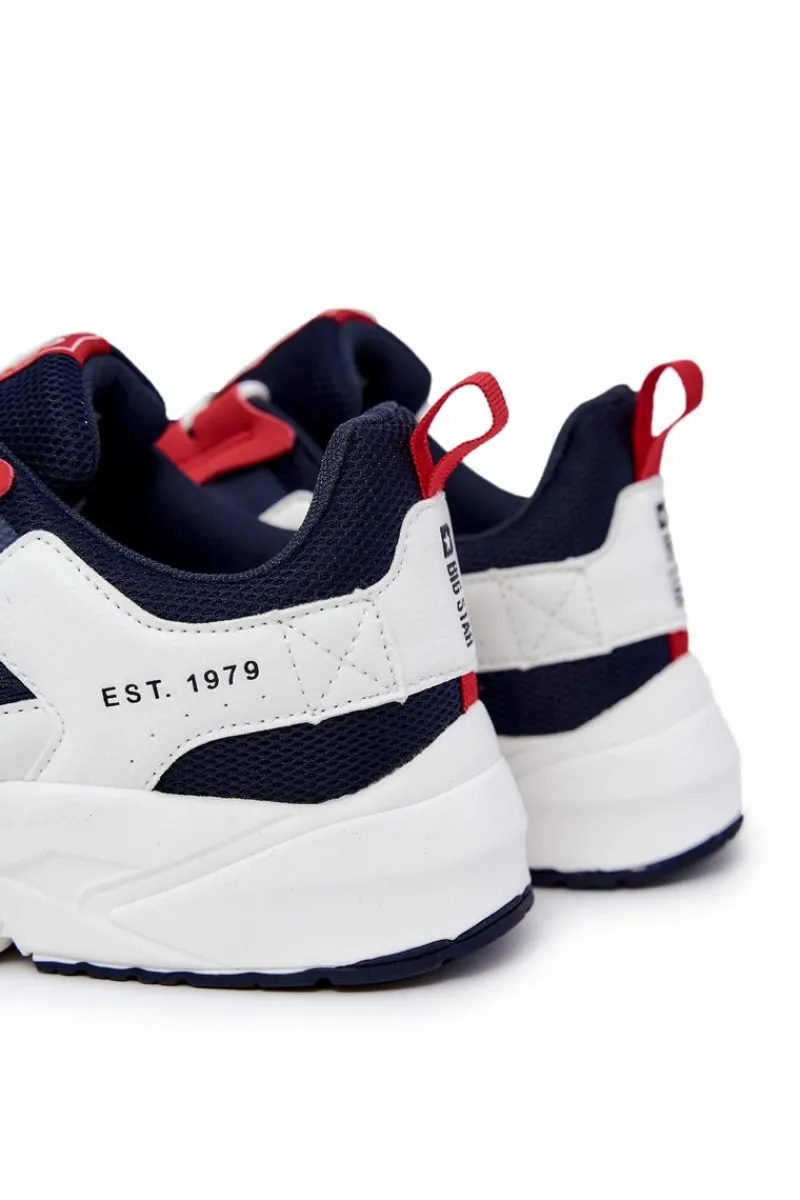 Obuwie Sportowe Męskie>Big Star Shoes Męskie Sportowe Buty Sneakersy Big Star JJ174399 Biało-Granatowe