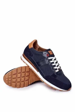 New GOE Męskie Sportowe Buty Sneakersy HH1N4053 Granatowe