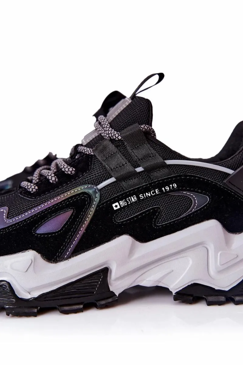 Trampki Męskie Big Star|Obuwie Sportowe Męskie>Big Star Shoes Męskie Sportowe Buty Sneakersy Big Star II174044 Czarne