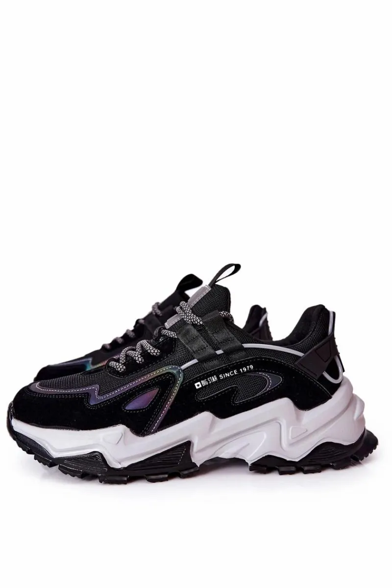 Trampki Męskie Big Star|Obuwie Sportowe Męskie>Big Star Shoes Męskie Sportowe Buty Sneakersy Big Star II174044 Czarne