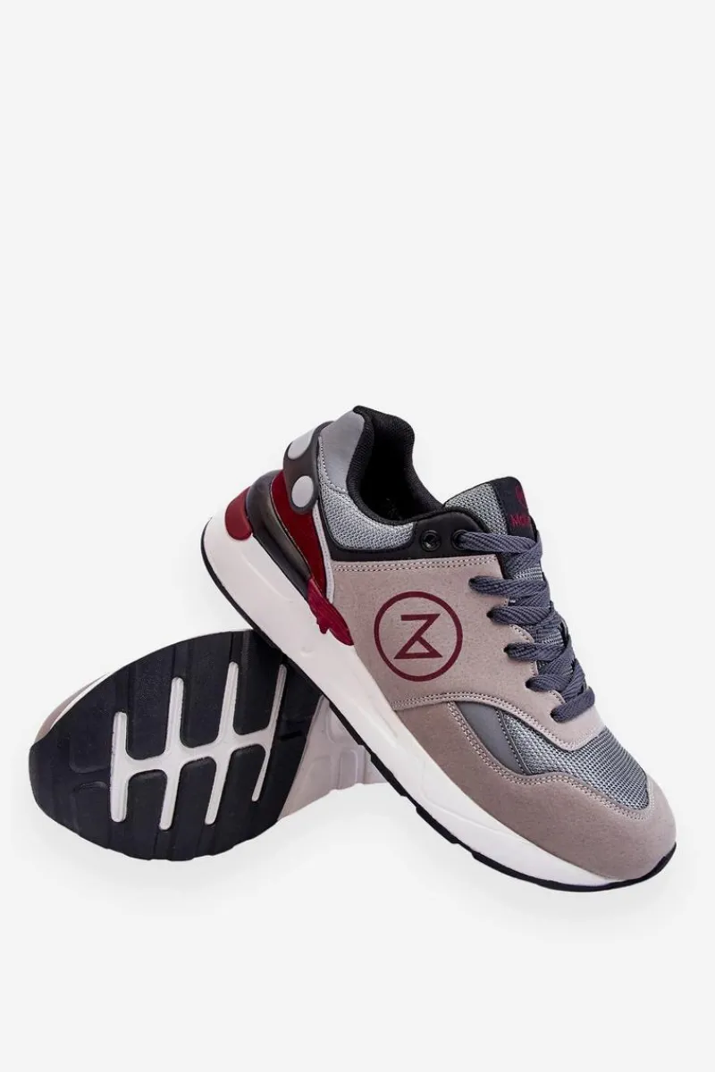 Sale Męskie Sznurowane Buty Sportowe Szaro-Czarne Stephen Męskie Obuwie Sportowe Męskie