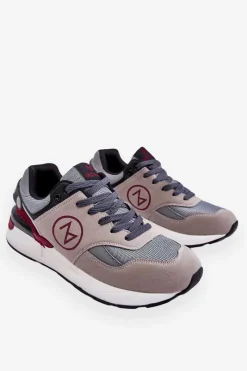 Sale Męskie Sznurowane Buty Sportowe Szaro-Czarne Stephen Męskie Obuwie Sportowe Męskie