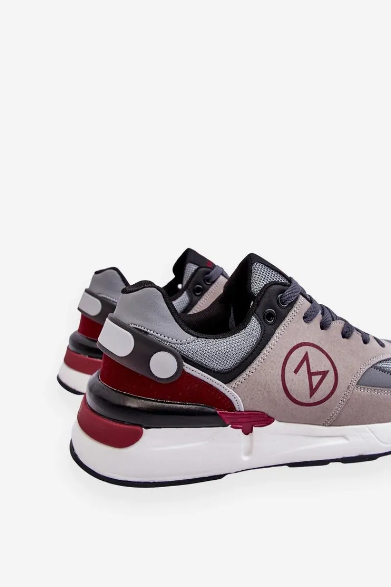 Sale Męskie Sznurowane Buty Sportowe Szaro-Czarne Stephen Męskie Obuwie Sportowe Męskie