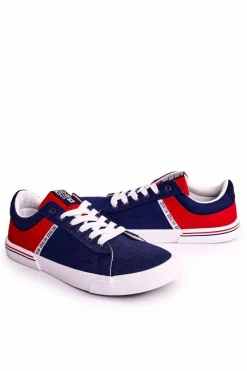 Clearance Męskie Tenisówki Big Star FF174137 Granatowo-Czerwone Męskie Trampki Męskie Big Star|Trampki Niskie