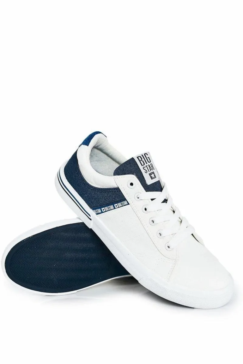 Trampki Męskie Big Star|Trampki Niskie>Big Star Shoes Męskie Tenisówki Big Star FF174136 Biało-Granatowe